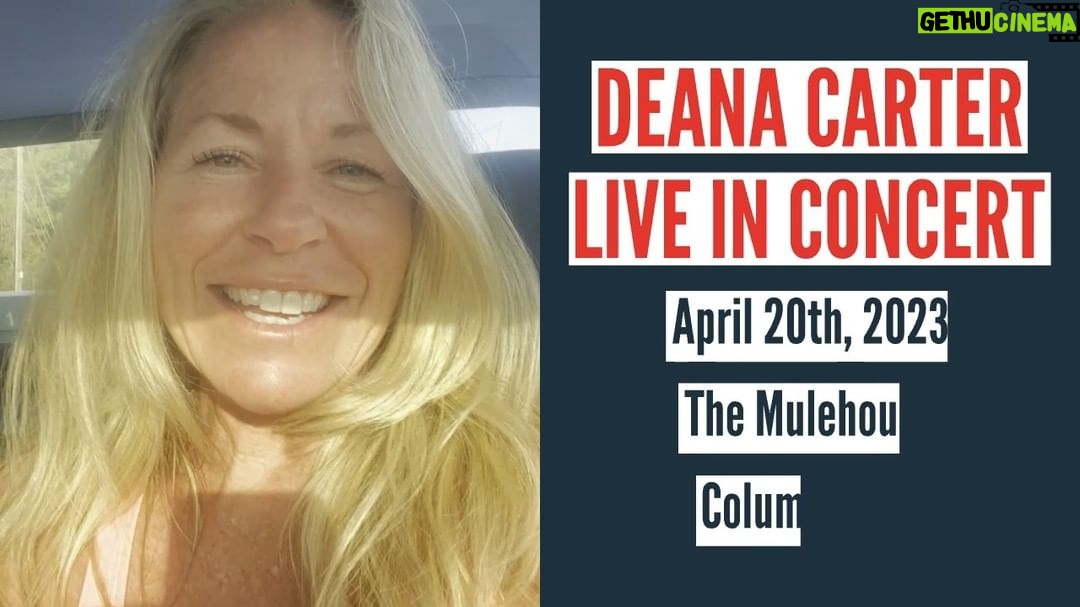 Deana Carter Instagram - Columbia, TN! I am so excited to be peforming at @themulehouse on April 20th! This is going to be a great show, and I am told that tickets are selling FAST! Get more information here: www.Deana.com I hope to see you there! 🙂 Special thanks to @ernieball and @fender