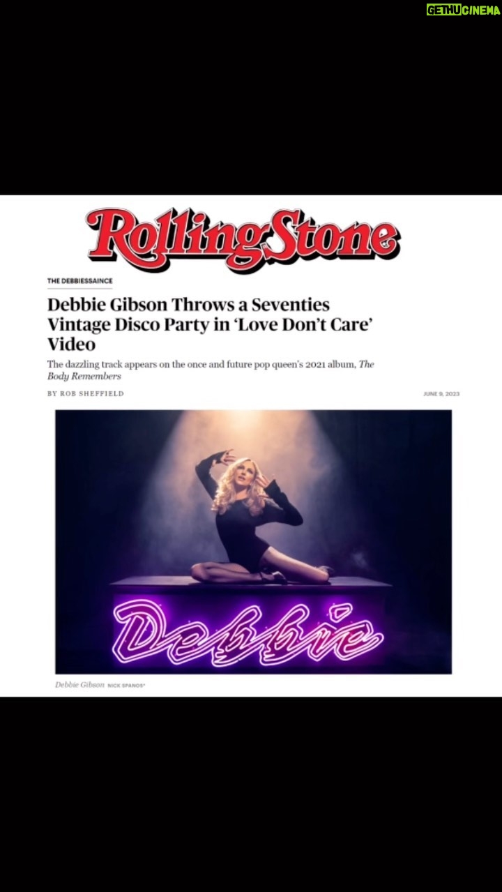 Debbie Gibson Instagram - ๐๐๐Love Donโt Care โฆ but Rolling Stone does ! ๐๐๐ Thank you so much @robbiesheff for this incredible piece in the continuation of The Body Remembers era, which you were among the first to shout about to the world! Having your respect and validation and that of @rollingstone nearly 37 years into my music career is more meaningful now than ever ! If youโve not seen the new video for Love Donโt Care or read this fabulous article โฆ link in story and video on YouTube and come catch us on tour โฆ link in bio for tickets !