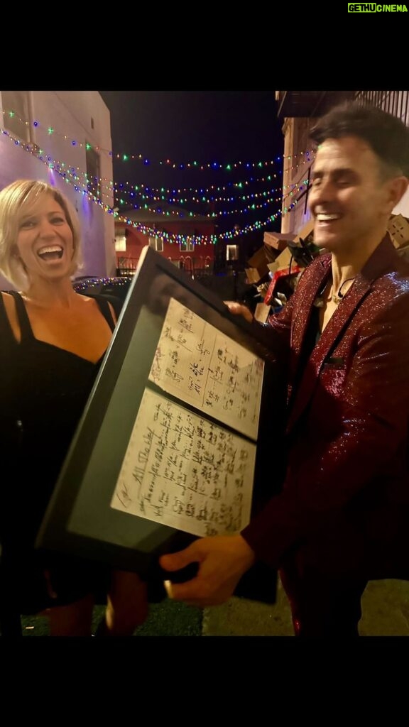 Debbie Gibson Instagram - Happy Birthday to my favorite NYE Baby @joeymcintyre ! ❤️🍸 I finally got to present this to Joe in person after a year of it getting moved around my house and finally matted and framed ! It’s the handwritten original chart I made for my version of “All The Way” cuz … what do you get the guy who has everything ?!? I had to make something !!! In honour of Joey’s Birthday , post your videos of “All The Way” from Vegas or Carnegie and tag us both ! Cuz you #JoeGirls know that Joe does everything he does ALL THE WAY !!! 🤍🍸 #friends #friendship #soul #music Special Thanx @sarahs90sworld 🤍