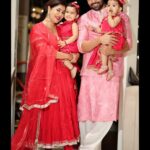 Debina Bonnerjee Instagram - When the whole family is in town it’s indeed a very Happy Diwali ✨❤️ Wishing you all love, light and happiness always 🥰 . . Debina wearing @aachho Gurmeet wearing @saundhindia Babies wearing @monkandmei @meizuluxury . . #HappyDiwali #Family #BetterTogether