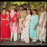 Debina Bonnerjee Instagram - When the whole family is in town it’s indeed a very Happy Diwali ✨❤️ Wishing you all love, light and happiness always 🥰 . . Debina wearing @aachho Gurmeet wearing @saundhindia Babies wearing @monkandmei @meizuluxury . . #HappyDiwali #Family #BetterTogether