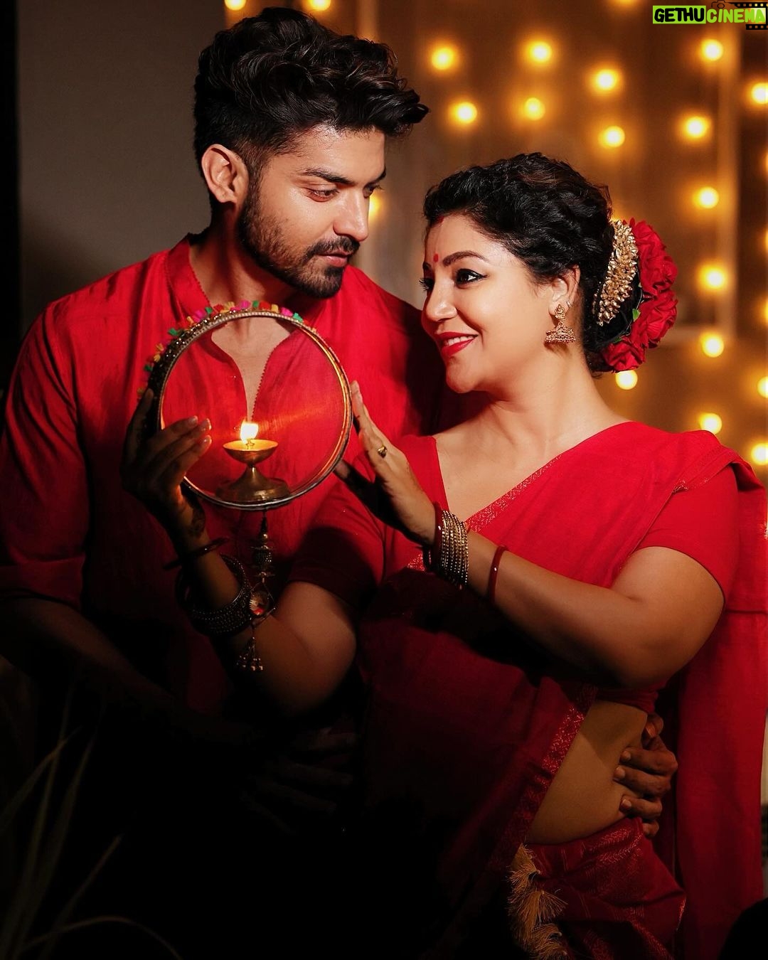 Debina Bonnerjee Instagram - A lifetime of joy, love, and intimacy ✨❤️ Happy Karwa-Chauth from us to you all 🌙🙏🏻 . 📸: @sk_.click . . #happykarwachauth #love #blessings