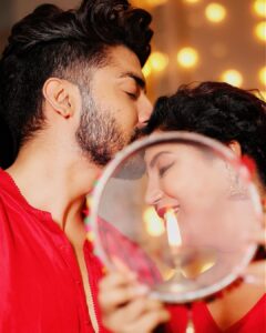 Debina Bonnerjee Instagram - A lifetime of joy, love, and intimacy ✨❤️ Happy Karwa-Chauth from us to you all 🌙🙏🏻 . 📸: @sk_.click . . #happykarwachauth #love #blessings