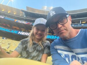 Devon Sawa Instagram - I had to beg her to come, but I’m pretty sure she’s gonna have fun. Although she wants to cheer for the other team because “Baby Tigers are sooooo cute”