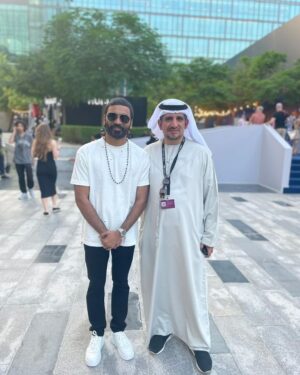Dhanush Instagram - Thank you Mr.Mohamed Abdulmagied Seddiqi for the amazing event @seddiqi_uae @dubaiwatchweek