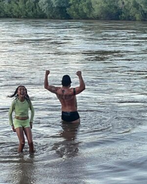 Diego Sanchez Instagram - That feeling when you finally baptize your daughter in the Rio Grande like John did the Jesus in the river of Jordan ! Christ is 🤴@bernadetterosenm