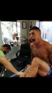 Diego Sanchez Instagram - Throwback with my 505 bro @diegonightmaresanchezufc This was my reaction last night when I stubbed my toe on the doggy gate 🥵 #ufc #halloffamer #legend #explore #deeptissue