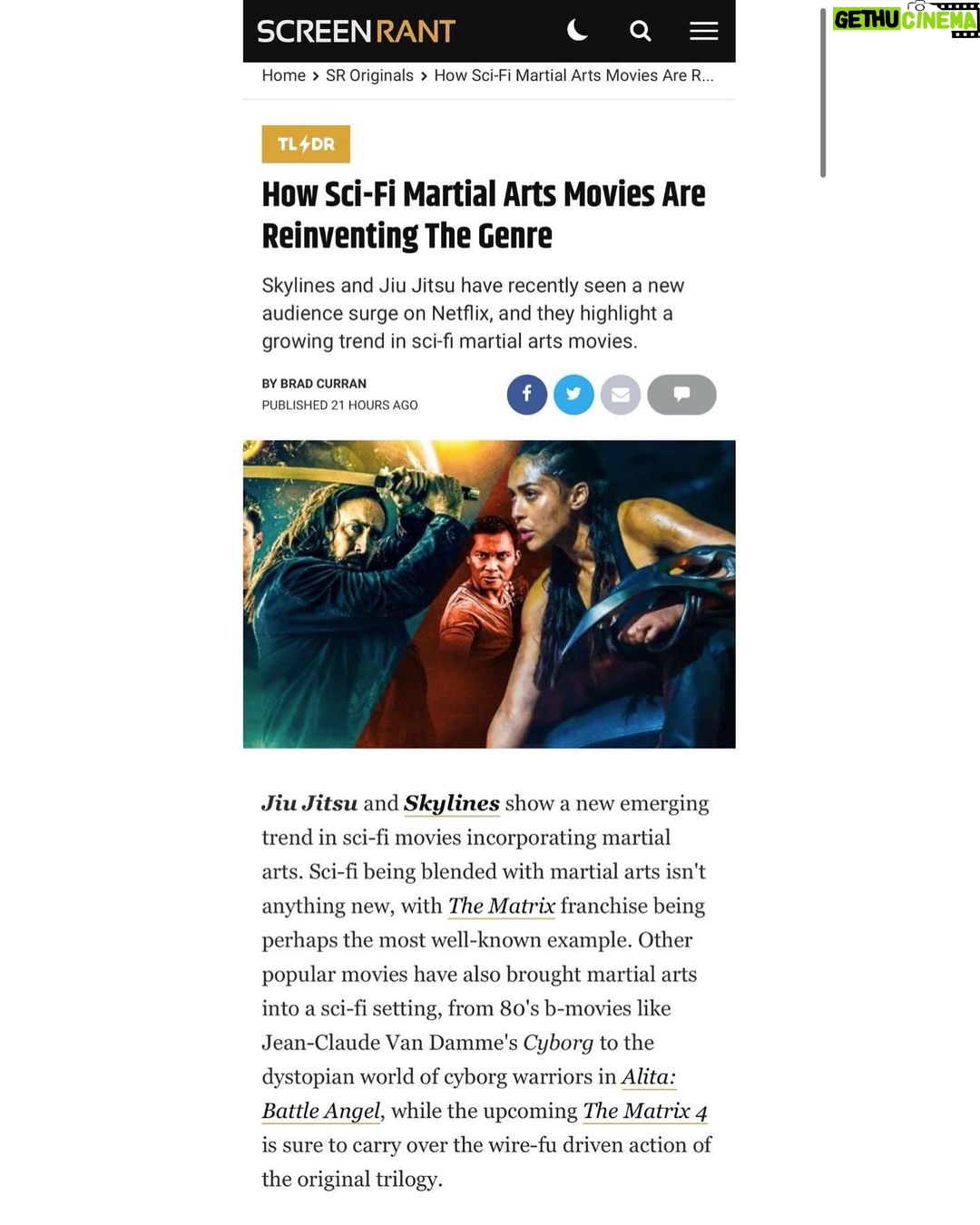 Dimitri Logothetis Instagram - HOW SCI FI MARTIAL ARTS movies are reinventing the genre! The debut of Jiu Jitsu. Based on the 2017 comic book created by director Dimitri Logothetis and co-writer James McGrath, Jiu Jitsu brought in an ensemble of martial artists including Alain Moussi, Tony Jaa, JuJu Chan Szeto, and Marrese Crump, with Frank Grillo and Nicolas Cage also showing up for the fun. At 102 minutes of almost nothing but wild smackdowns, Jiu Jitsu rode the same aliens-versus-human wave that the Skyline sequels kicked off, and the trend seems to be growing more popular. #screenrant #netflix #nicolascage #whattowatchonnetflix #jiujitsu #martialarts #actionmovies #martialartsmovies #alainmoussi #tonyjaa #marieavgeropoulos #scottadkins #therockfans #dwanejohnson #donnieyenofficial #jujuchan #blackbeltmagazine #jackiechanmovie #jcvdworld #actionfilms #love #instagood #art #photooftheday #repost #cyprus #independentfilmmaker #amazing #hot #life