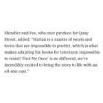 Dino Fetscher Instagram - Been sitting on this for a little while now! Really excited to finally announce ♥️ Such a phenomenal creative team and cast, plus - working with the wonder that is @nicolanshindler once more, and the genius master of suspense @harlancoben ♥️!!! Can’t wait to eventually share this with you all. . . . @netflix #FoolMeOnce 📰 @variety (thank you)