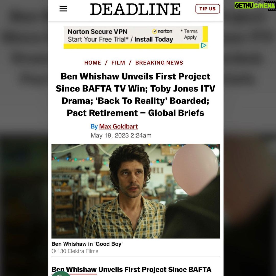 Dino Fetscher Instagram - Excited to share this with you! @goodboy_film written and directed by @mrtomstuart, starring Ben Wishaw, Marion Bailey and me. The film is an auto-biographical piece about Tom’s relationship with his late mum; a beautifully quirky, moving and funny short about hope and learning to let go ♥️