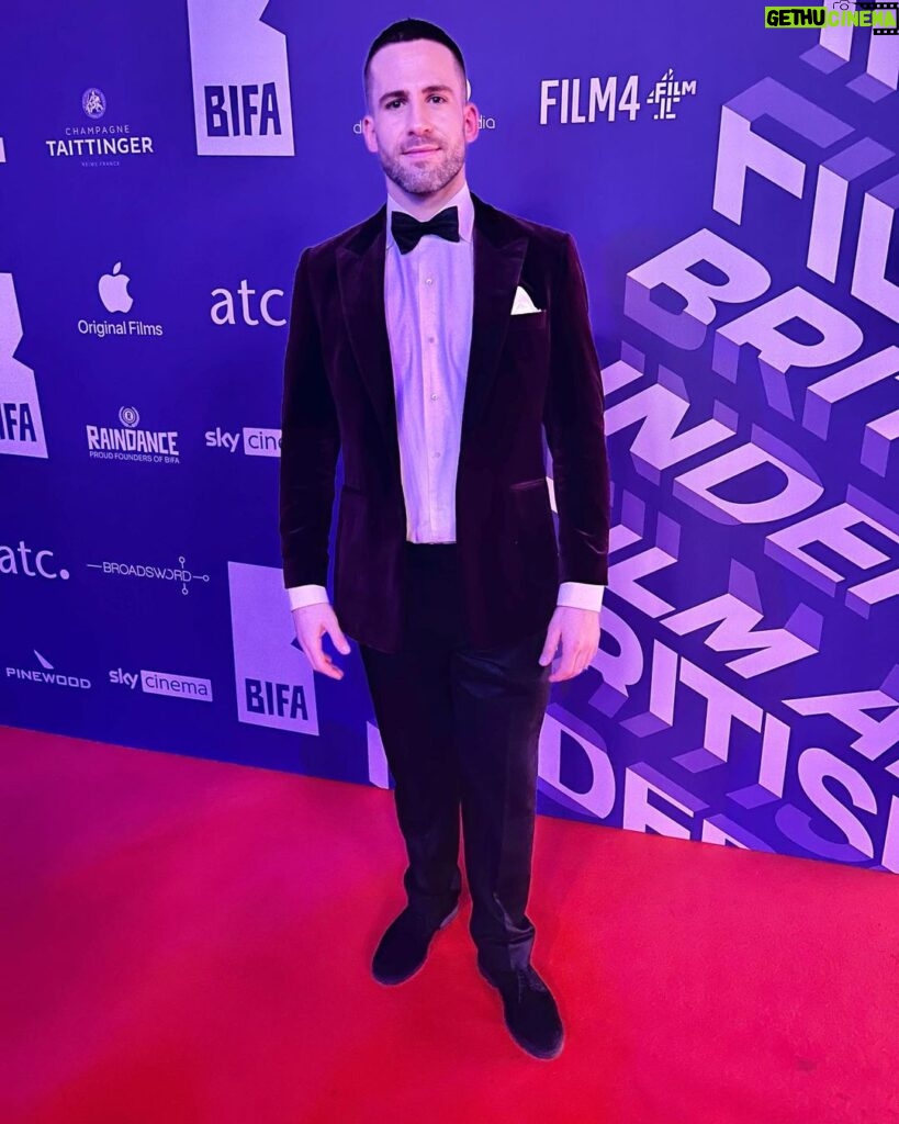 Dino Fetscher Instagram - Lovely night at the BIFAs ♥️ Congrats to all the nominees and winners! Thanks for this stunning tux @shopoliverbrown I felt like a velvet dream.