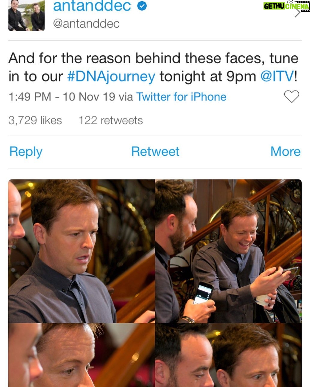 Dixie Carter-Salinas Instagram - ME...I’m the reason behind those faces from @antanddec. 🤣🤣Tune in to @itv NOW. #antanddecsdnajourney Carrick On Shannon