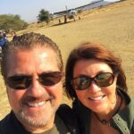Dixie Carter-Salinas Instagram - Happy Anniversary to the love of my life. Love every adventure with you and can’t wait for MANY more. #loveofmylife 💜🥂 Serengeti , Africa