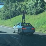 Dixie Carter-Salinas Instagram - Stupidest move I have EVER seen. A man at first sitting on top of his car going 65 miles an hour on the highway, who later is standing on top of his car, like he was surfing, going at least 45 to 50 miles an hour. He might die doing that, but I’m more worried about someone else who might lose their life because of his stupidity trying to avoid hitting him. OMG #pleasearresthim I-40 West