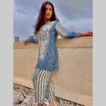Dolly Chawla Instagram - 💙 Styled by: @stylebysugandhasood Assisted by: @styleitupwithmicheala Outfit: @kaftanize_clothing #outfitoftheday #weather #kurti #kaftan #comfortwear #mausam #beauty #love