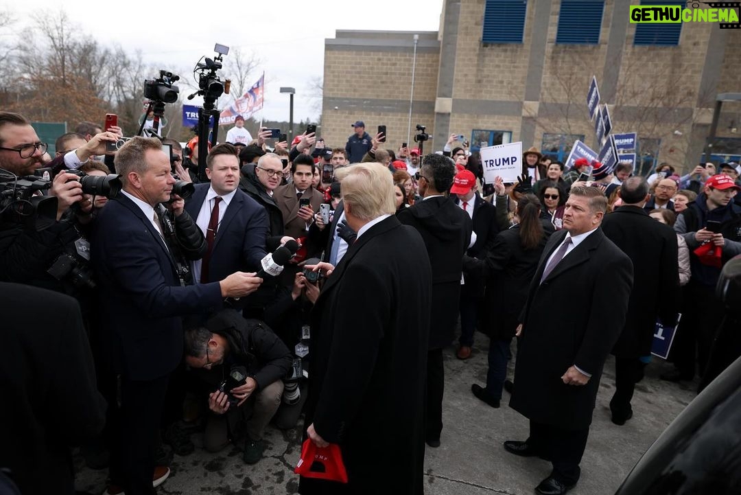 Donald Trump Instagram - Great seeing so many Patriots at a polling site this afternoon in Londonderry, New Hampshire. Get out and VOTE, New Hampshire. Let’s #MAGA!!!