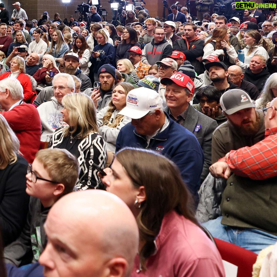 Donald Trump Instagram - THANK YOU, INDIANOLA, IOWA—GET OUT AND CAUCUS TOMORROW NIGHT!! Indianola, Iowa