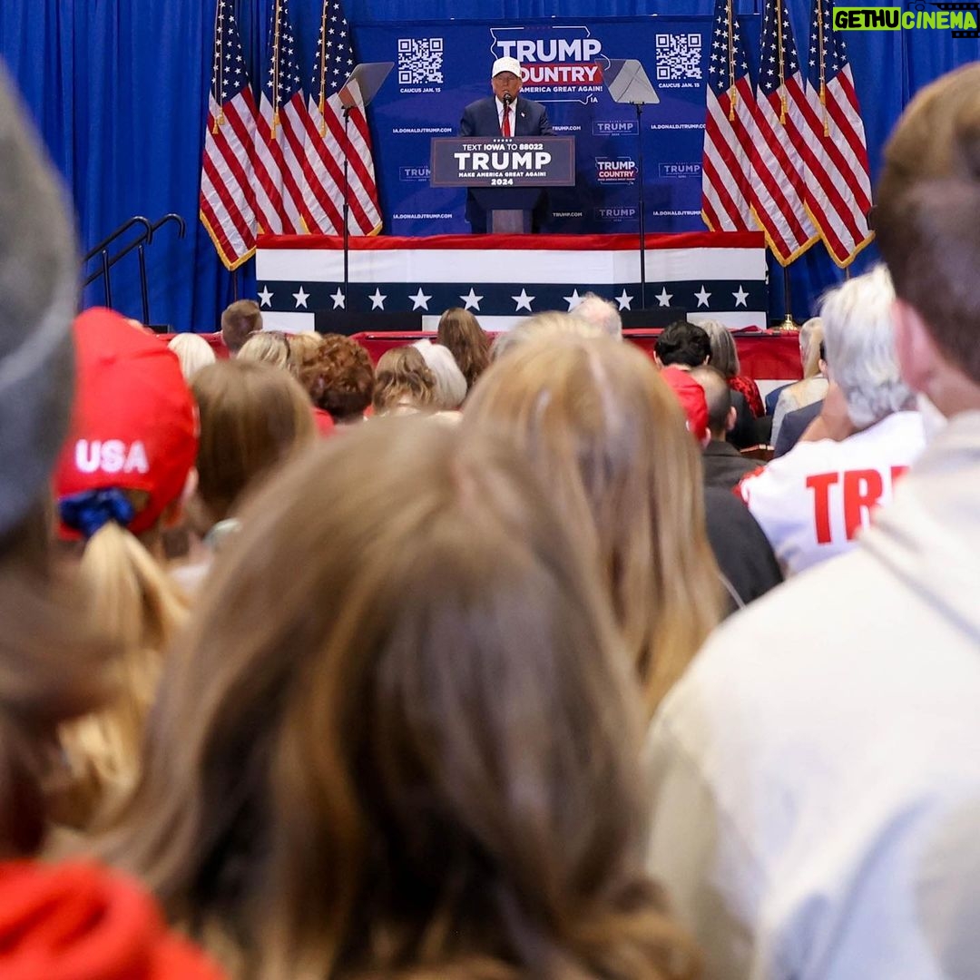 Donald Trump Instagram - THANK YOU, INDIANOLA, IOWA—GET OUT AND CAUCUS TOMORROW NIGHT!! Indianola, Iowa