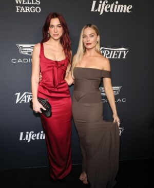 Dua Lipa Instagram - So honoured to present Margot, Tom, Josey and the whole team at @luckychap with their very deserving Producer Of The Year award at last night's @variety Power Of Women ❤️