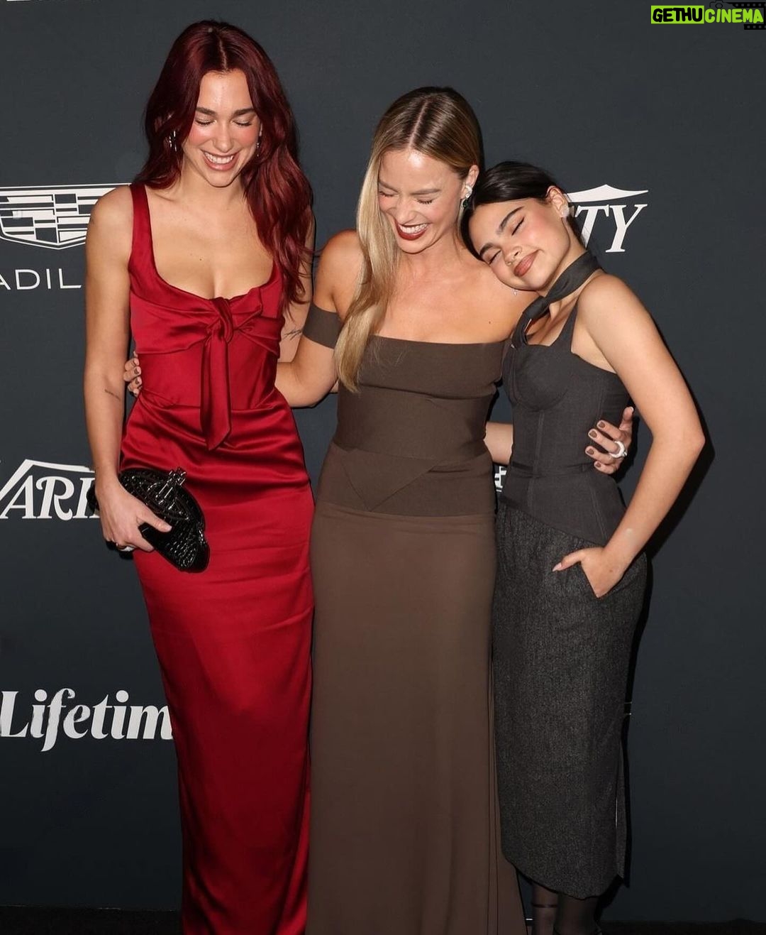Dua Lipa Instagram - So honoured to present Margot, Tom, Josey and the whole team at @luckychap with their very deserving Producer Of The Year award at last night's @variety Power Of Women ❤️