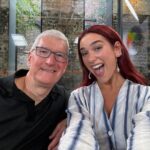 Dua Lipa Instagram - Surprise! We just released a special episode of my podcast Dua Lipa: At Your Service where I interview Apple CEO Tim Cook. We recorded this one from my home which was a big moment for me! I was so inspired to hear him talk about the type of leader he tries to be while running the world’s biggest company. Tune into the episode to hear him talk about AI and the tech landscape, as well as his philanthropic aspirations and what it means to be one of only four openly gay CEO’s in the world. You can listen to the full episode now wherever you get your podcasts or watch the full video on service95.com 💻🌐❤️
