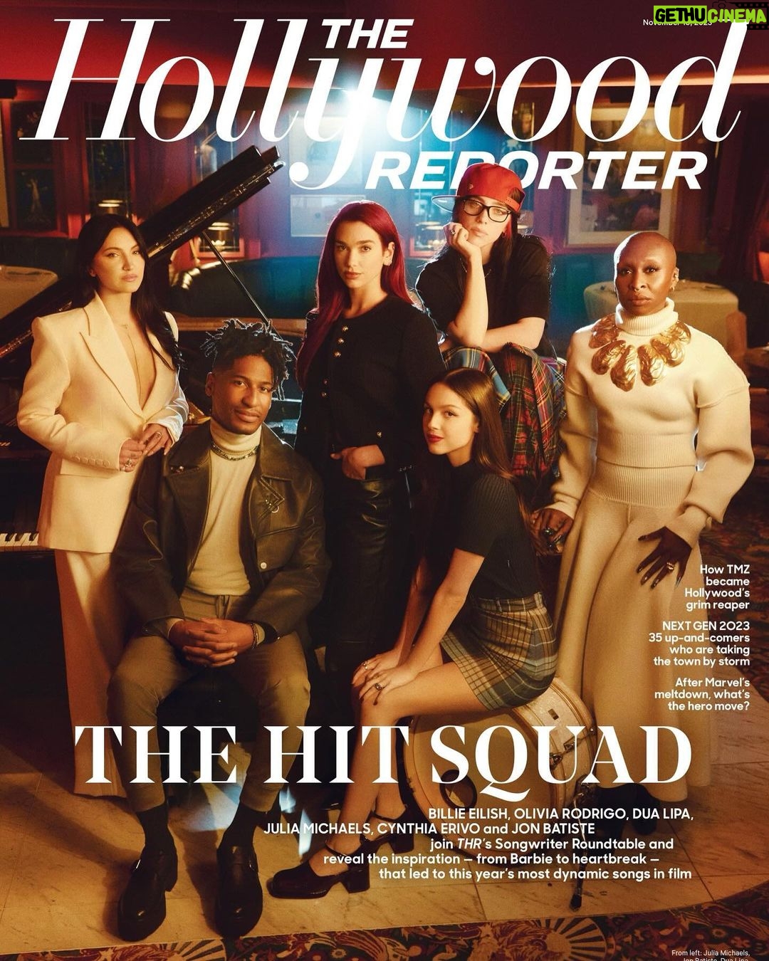 Dua Lipa Instagram - Thank you @hollywoodreporter having me on the cover alongside my brilliantly talented friends!!! Feeling very proud to have the opportunity to sit alongside them and have such beautiful honest conversations about our music, the common language that makes our world go round ❤️ Shot by @austinhargrave Interview by @musicmesfin