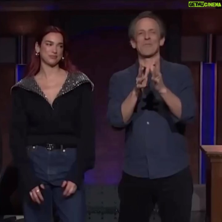 Dua Lipa Instagram - Last night on @latenightseth @sethmeyers !!! We even got matching tattoo's ⭐️ catch the full thaaang on youtube!!!