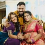 Durga Krishna Instagram - In another couple of days, it's going to be good-bye tummy and hello mommy! Can't wait for enough to see the baby's pink-cheeked face and two beautiful eyes. We know your baby, be it a girl or a boy, will be a bundle of joy. Hoping to see our new star soon and a shower of blessings to you Vikasettan, chechi and our new baby❤️ Mom - @sherils_vks_flavours Dad - @vikas.vks.makeupartist . . . Photo : @anasmehaboob_photography MUA : @vikas vks Styling : @sanliya_sabu Costume : @pranatistyles Jewellery:@kalyanjewellers Hair styling @mani_stylist_ Draping : @style_with_anbu