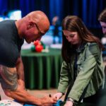 Dwayne Johnson Instagram - This is Grace Eline from @makeawishamerica She’s 16 and she’s awesome! Grace’s wish was to meet me. And I was lucky to meet her! Incredibly selfless young woman who is running her own organization that helps kids battling cancer - with support, love, positivity & KINDNESS. Amazing girl. I told her when I was 16 the only “running” I was doing was from the cops 😂👮🏽‍♀️🙋🏽‍♂️🤦🏽‍♂️ There’s a lot of good kids doing amazing things out there in the world, and Grace is one of them. #MakeAWishDay #21Kids #BestDayEver