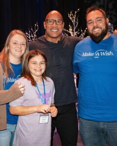 Dwayne Johnson Instagram - This little girl’s smile, eyes and mana just stole my heart ❤️ this is Chelsea Craig from @makeawishamerica. She’s 9 and she’s awesome. Chelsea’s wish was to meet me. Our entire time together, all she did was just stare at me, smile and giggle (like Kevin Hart) 🤭🥰 Literally she said less than 10 words 😁 But her eyes, smile and energy said it all though. These are crazy toxic times - but there’s still a lot of positivity and good things out there in the world — and little Chelsea is one of them. To me, stuff like this will always be the best part of my fame. #MakeAWishDay #21Kids #BestDayEver