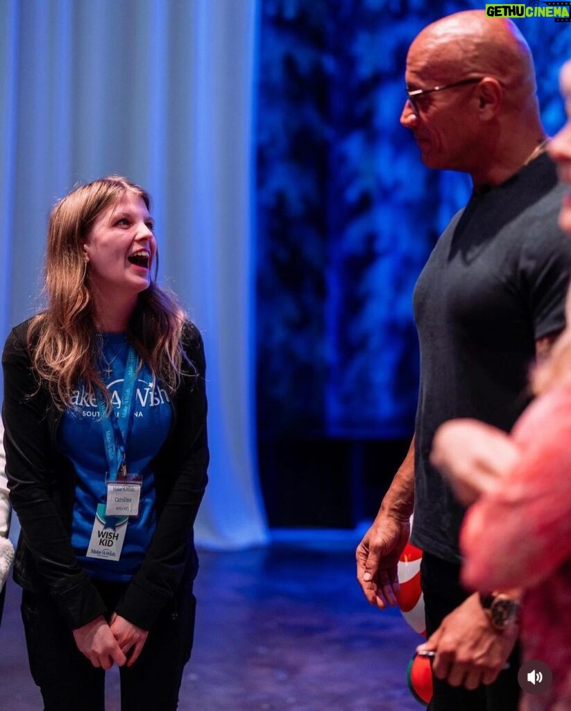 Dwayne Johnson Instagram - This is Caroline Keziah from @makeawishamerica. She’s 18 and she’s awesome. Caroline’s wish was to meet me. Such a cool girl and she knows EVERYTHING ABOUT @corvette’s 🤯👍🏾 Especially classic Stingrays - clearly she’s got great taste 😉🏎️💨 Tears of joy are good - I’ll take ‘em all. Still a lot of positive and good things happening around the world, and Caroline is one of them. #MakeAWishDay #21Kids #BestDayEver