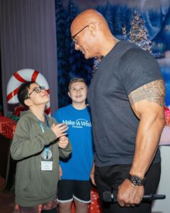 Dwayne Johnson Instagram - This is Bart Tehune from @makeawishamerica. He’s 12 and he’s awesome. Very special boy whose wish was to meet me. We share a crazy sense of humor and I’m super lucky I got the chance to meet him. Soon as I sat down he said, “please don’t be weird” and I said “dude I’m super weird” 😂🙋🏽‍♂️ There’s still a lot of positive and good stuff that’s happening around the world - and Bart’s one of them. #MakeAWishDay #21Kids #BestDayEver