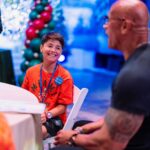 Dwayne Johnson Instagram – Already more muscles than me – just another day in the life of Peyton Frederick from @makeawishamerica. 😉💪🏾

He’s 10 and he’s awesome! 

Peyton’s wish was to meet me. 

And man this kid lights up the room with his awesome personality!! 

Loves playing sports and already establishing those building blocks of discipline of the hardest workers in the room. 

He was proud to let me know he had gotten his morning workout in before we met 😄👏🏾💪🏾

We had a lot of laughs together and I was very impressed with this kid. He could go on to become a pro athlete one day and I just hope he gives me free tickets 🎟️ 🤣 

A lot of negative noise out there in the world, but there’s also a lot of amazing positive things too, and Peyton is one of them! 

#MakeAWishDay
#21Kids 
#BestDayEver