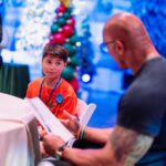 Dwayne Johnson Instagram – Already more muscles than me – just another day in the life of Peyton Frederick from @makeawishamerica. 😉💪🏾

He’s 10 and he’s awesome! 

Peyton’s wish was to meet me. 

And man this kid lights up the room with his awesome personality!! 

Loves playing sports and already establishing those building blocks of discipline of the hardest workers in the room. 

He was proud to let me know he had gotten his morning workout in before we met 😄👏🏾💪🏾

We had a lot of laughs together and I was very impressed with this kid. He could go on to become a pro athlete one day and I just hope he gives me free tickets 🎟️ 🤣 

A lot of negative noise out there in the world, but there’s also a lot of amazing positive things too, and Peyton is one of them! 

#MakeAWishDay
#21Kids 
#BestDayEver
