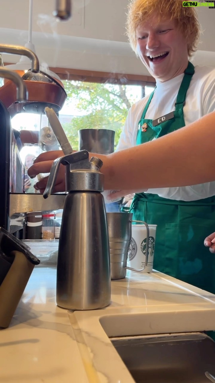 Ed Sheeran Instagram - Launching the Pumpkin Spice Latte to celebrate the announce of Autumn Variations here in Seattle. Thanks for having me @starbucks, if you gave me your name I gave you a new one, for I am the barista of joy. Autumn is coming, September 29th