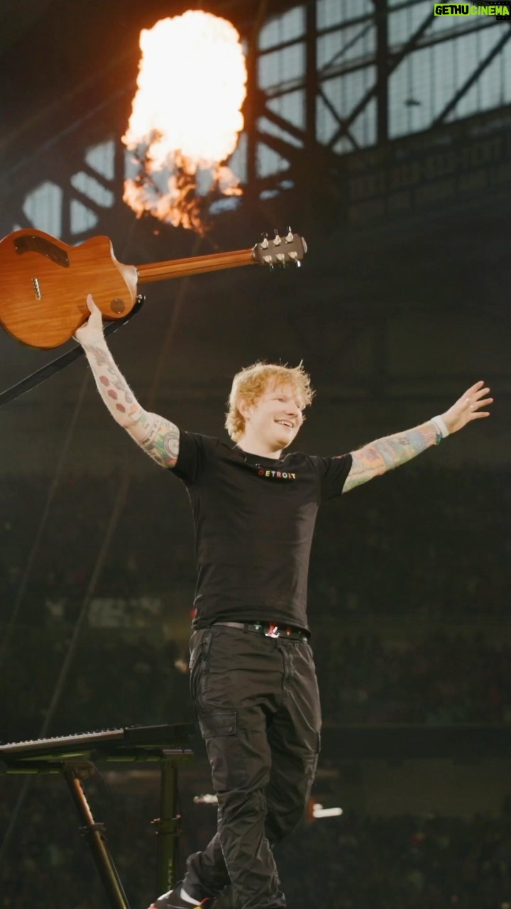 Ed Sheeran Instagram - I remember spraying my hair yellow and rapping @eminem in the school talent show when I was 11, insane to be able to bring him out at my show in Detroit. Really a moment I will never forget, a real career and life highlight. Loved being in Detroit again, the subtract show was magical, and the Ford Field show was honestly the loudest I have ever heard a crowd in my life. Motor city baby, you are the greatest ! See ya in Nashville, my unofficial second hometown x 🎥 @liampethickphoto Detroit, Michigan