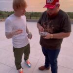 Ed Sheeran Instagram - Learning how to shotgun a beer with @lukecombs