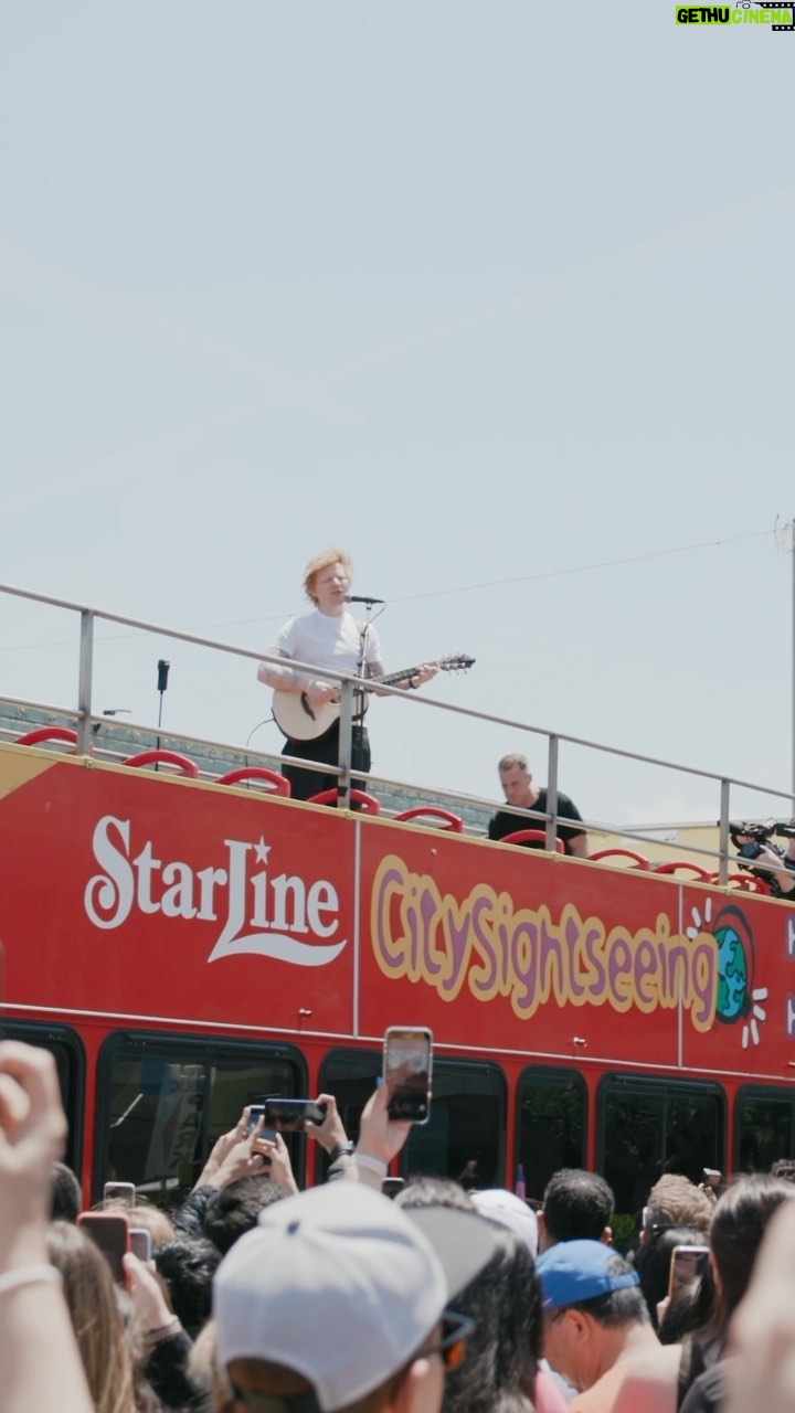 Ed Sheeran Instagram - L.A vloggin’ with the sightseeing bus #thevolvosagacontinues
