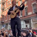 Ed Sheeran Instagram - Standing on a Volvo in New York outside the pop up x