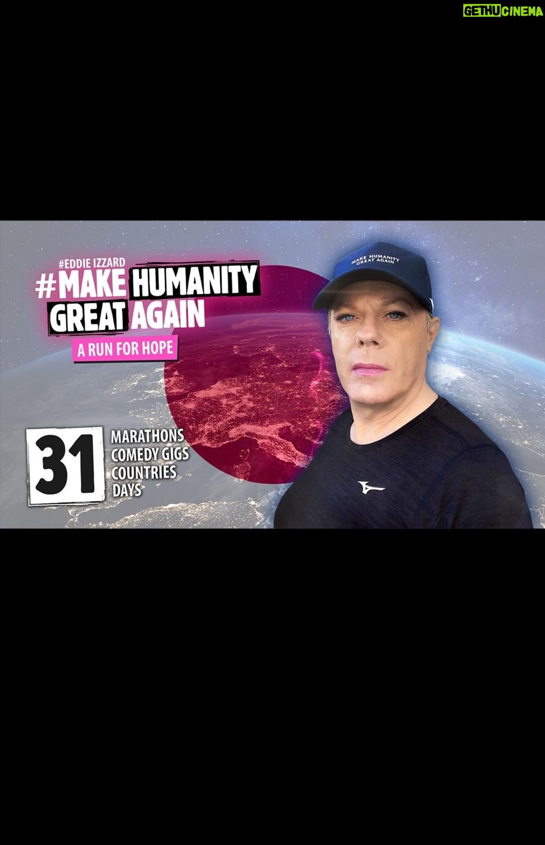 Eddie Izzard Instagram - Only two more days to go but and Eddie has decided to add another marathon to the challenge! Here's the roundup for Marathon 29. Help support this great achievement by donating at www.crowdfunder.co.uk/eddie - The Beekeepers #MakeHumanityGreatAgain