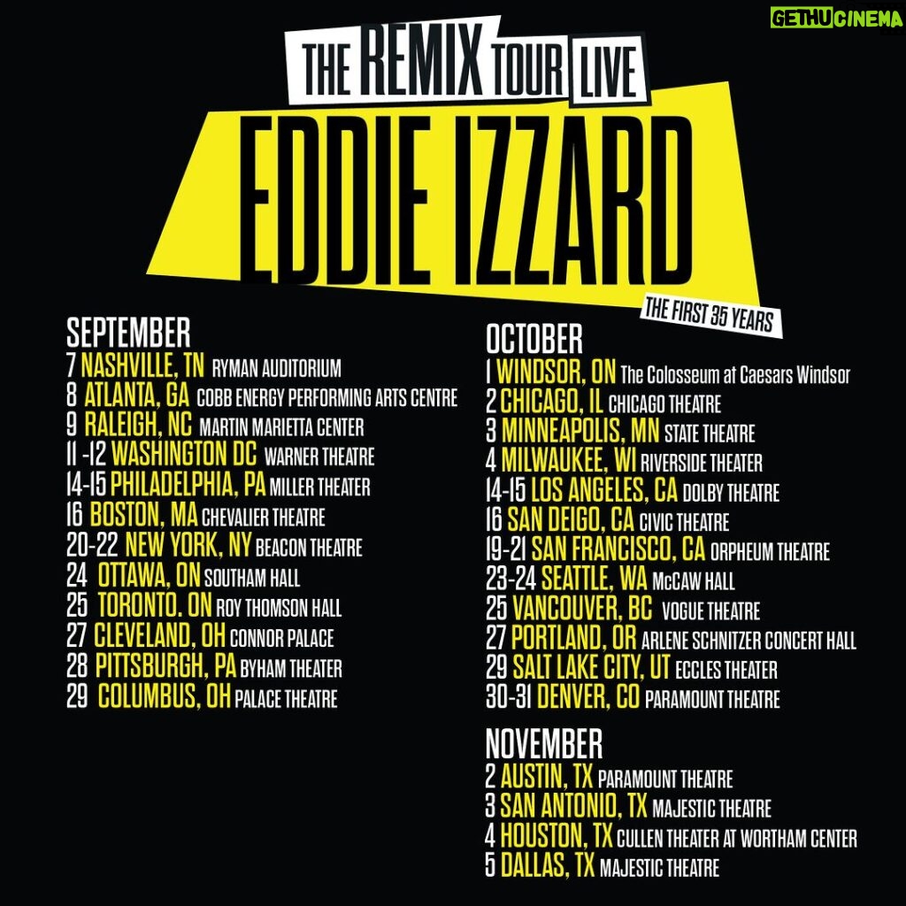 Eddie Izzard Instagram - Tickets are on sale now! Don’t miss it! www.eddieizzard.com/shows - link in profile