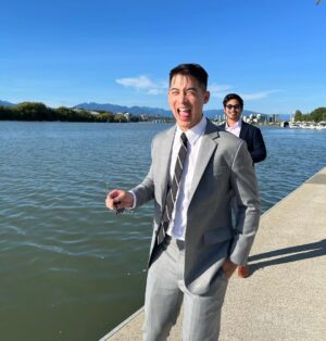 Eddie Liu Instagram - Congratulations @kendo482 and @meganhui! So grateful to be your friend and to have been part of your special day - both at Ken's Super Secret Stunt 💍 and your wedding day. You two are the best and deserve all the best. #fakefallingforrealove