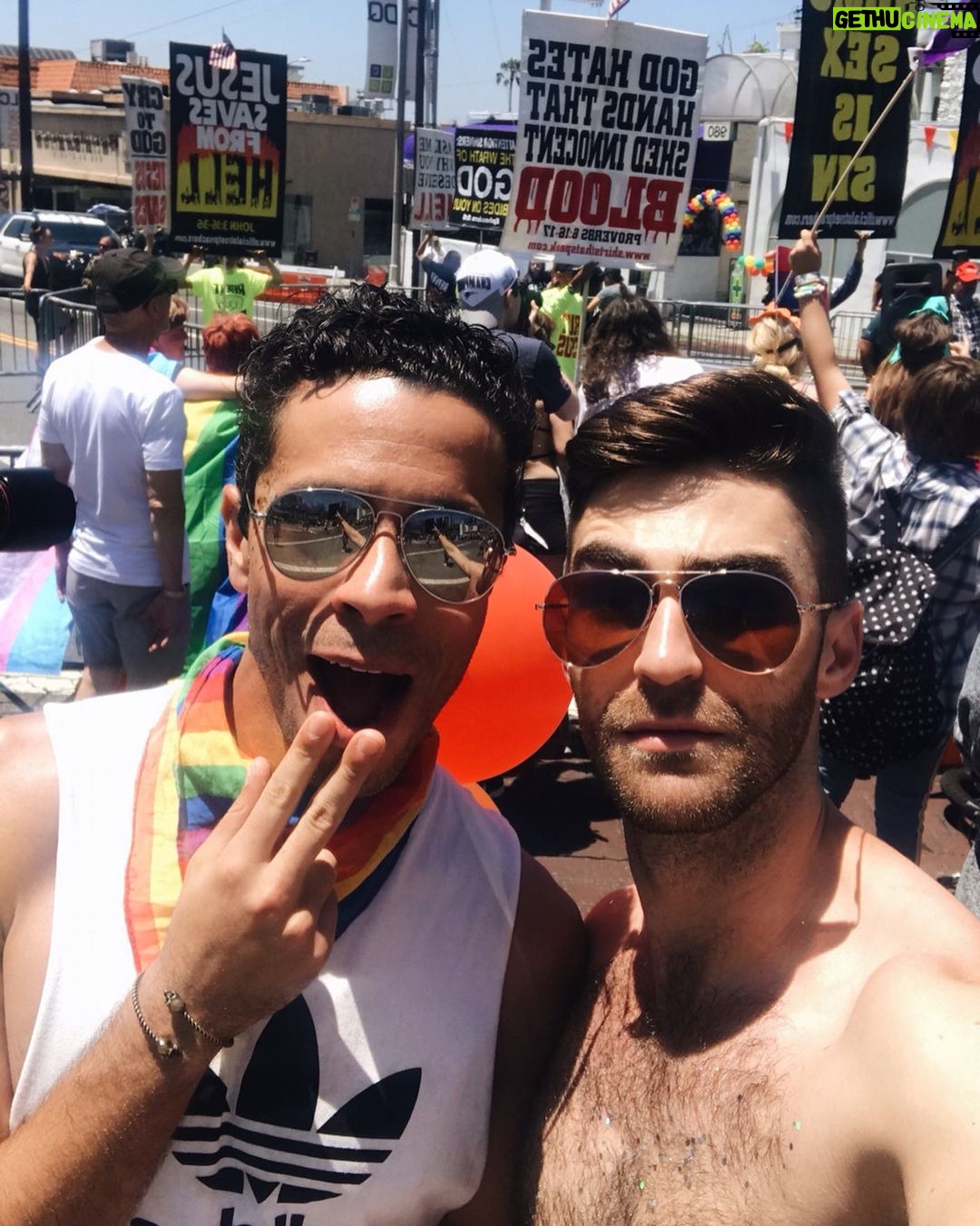 Eduardo Sanchez-Ubanell Instagram - What a weekend! Best pride yet โค๏ธ๐งก๐๐๐๐ #pride #gaypride #lapride PRIDE