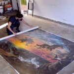 Ektor Rivera Instagram – PR en LA! 🇵🇷 Primera vez exhibiendo en Los Angeles! Me alegra que sea junto a un grupo extraordinario de artistas puertorriqueños y con la pintura ‘El Nacimiento’. El colectivo se llama ‘Tiempo Vivo’, curado por el boricua @caesarosiris y es dedicado a nuestra cultura. El show abre mañana a las 5pm en @laprojectspace (Art District DTLA) y estará solo hasta el domingo. Date la vuelta si estás en Los Angeles. Para info de tickets: @laprojectspace Vamos!!🔥🇵🇷🎨