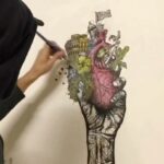Ektor Rivera Instagram – RESISTENCIA (2017) #throwback 
Tuve el privilegio de cantar en Las Vegas para un espectáculo multicultural latino llamado ‘Q’Viva, The Chosen’. Allí me di cuenta que mi mentalidad isleña solo miraba hacia el norte de América a la hora de buscar inspiración artística, mas no el resto. Esa unión de latinoamericanos hizo expandir mi mente cultural. 

Pinté ‘RESISTENCIA’ porque a pesar de siglos de colonización, fenómenos naturales y otras situaciones políticas, mantenemos la solidez de una esencia cultural muy nuestra. 🇵🇷 Somos lo bueno y lo malo de nuestra historia. Es parte de nuestro DNA. 
La música de este video fue creada por José Febres @febres1986 , uno de los músicos que me acompañó en Las Vegas. #throwback #PuertoRico
–
‘Resistencia’🇵🇷
Año: 2017
60”x60”