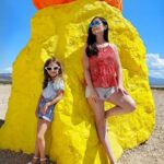 Elisabetta Fantone Instagram - We're busy making memories in #Vegas, the ultimate colorful playground. #SevenMagicMountains 💛🧡❤💜💙💚 #LasVegas #Nevada 🌵🌞🃏🎰🎭🎉 Seven Magic Mountains, S Las Vegas Blvd, Las Vegas, Nevada