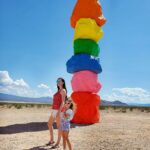 Elisabetta Fantone Instagram - We're busy making memories in #Vegas, the ultimate colorful playground. #SevenMagicMountains 💛🧡❤💜💙💚 #LasVegas #Nevada 🌵🌞🃏🎰🎭🎉 Seven Magic Mountains, S Las Vegas Blvd, Las Vegas, Nevada
