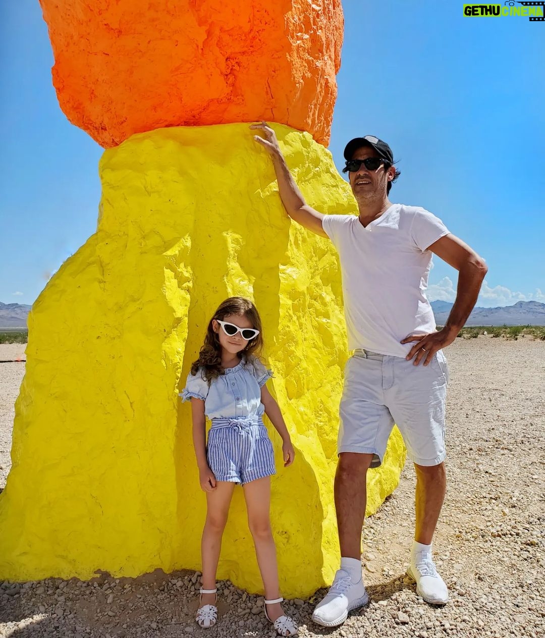 Elisabetta Fantone Instagram - We're busy making memories in #Vegas, the ultimate colorful playground. #SevenMagicMountains ππ§‘β€πππ #LasVegas #Nevada π΅πππ°ππ Seven Magic Mountains, S Las Vegas Blvd, Las Vegas, Nevada