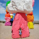 Elisabetta Fantone Instagram - We're busy making memories in #Vegas, the ultimate colorful playground. #SevenMagicMountains 💛🧡❤💜💙💚 #LasVegas #Nevada 🌵🌞🃏🎰🎭🎉 Seven Magic Mountains, S Las Vegas Blvd, Las Vegas, Nevada