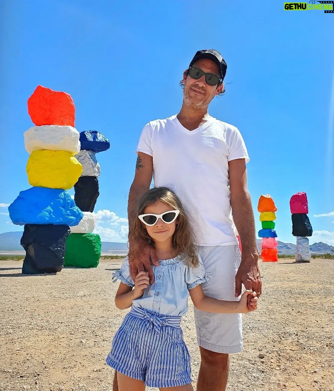 Elisabetta Fantone Instagram - We're busy making memories in #Vegas, the ultimate colorful playground. #SevenMagicMountains ππ§‘β€πππ #LasVegas #Nevada π΅πππ°ππ Seven Magic Mountains, S Las Vegas Blvd, Las Vegas, Nevada